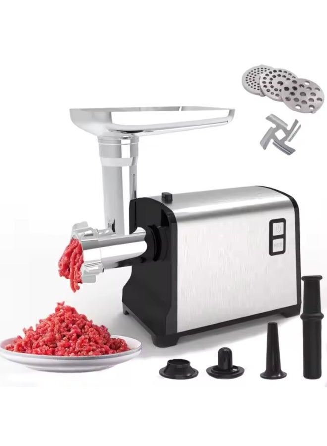Denix Electric meat grinder with stainless steel blade, 1200 watts, silver color - Image 1
